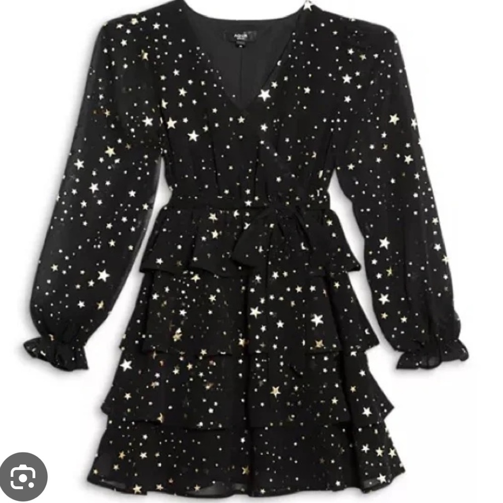 AQUA Gold Star Dress from Bloomingdales